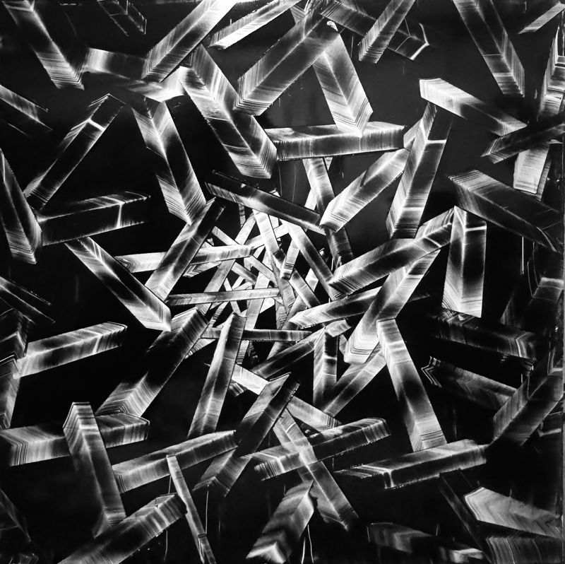 Dioptase - Huile sur dibond - 150x150 cm